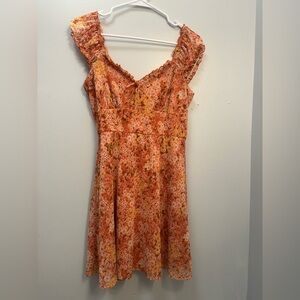 Floral Orange Dress